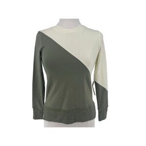 Summersalt French Terry colorblock green cream sweatshirt